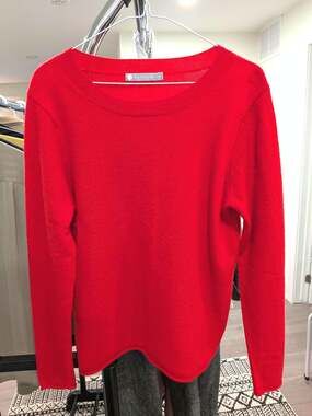 Vintage 100% Cashmere Red Sweater | Women’s L/G | Pure Cashmere Knit |